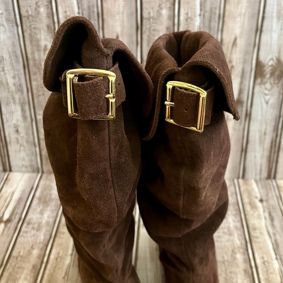 Steve Madden Denvur Brown Slouchy Suede Boots - Picture 5 of 9